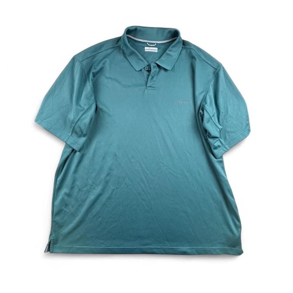 Columbia Men’s XXL Blue Teal Performance Polo Shirt Outdoor Golf Athletic